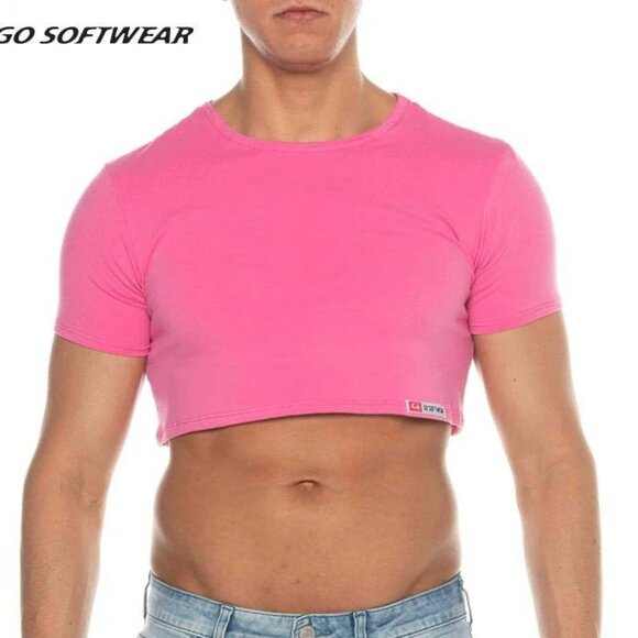 Go Softwear Size M Pacific Half Tee /Crop Top - Pink (GS-3482521-PNK-M) - Picture 10 of 11